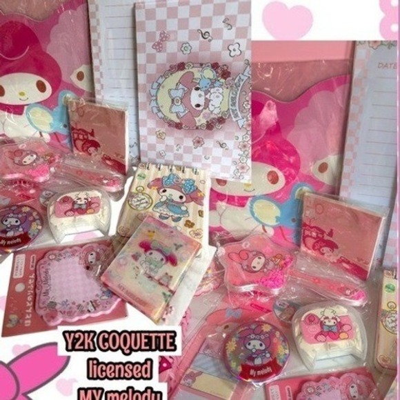 Sanrio Accessories - Y2K PINK COQUETTE LICENSED HUGE MY MELODY BUNDLE‎ NWT